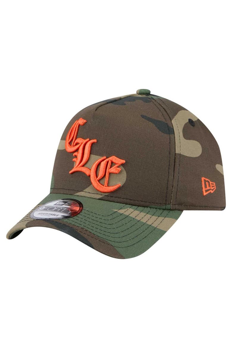 Men's New Era Camo Cleveland Browns Mystic Camo A-Frame 9FORTY Adjustable Hat, Main, color, Camo