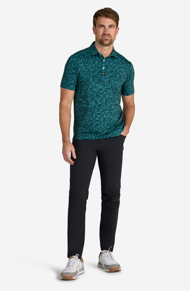 Bad Birdie Chippd Grooves Abstract Print Performance Golf Polo, Alternate, color, Chipped Grooves - Pine