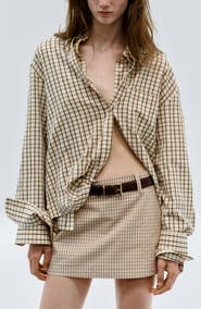 MANGO Checked Cotton Shirt