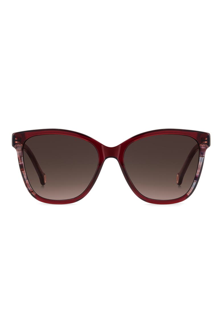 56mm Gradient Butterfly Sunglasses, Main, color, BURGUNDY/ BROWN
