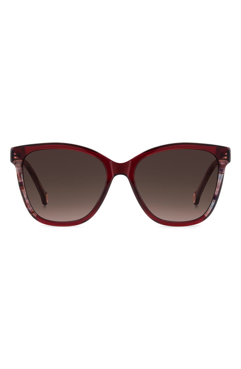 Carolina Herrera 56mm Gradient Butterfly Sunglasses, Main, color, Burgundy/ Brown