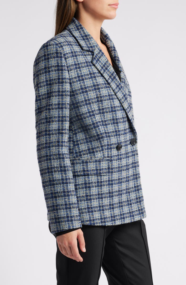 BOSS Janka Double Breasted Plaid Blazer, Alternate, color, Open Misc
