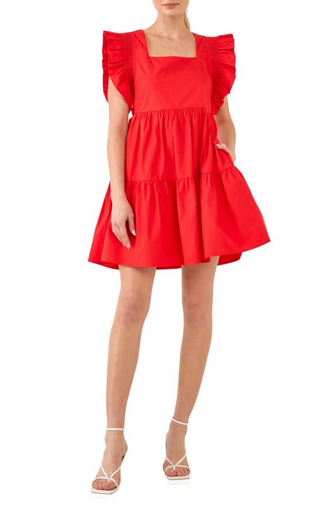 Casual red orders dresses for women