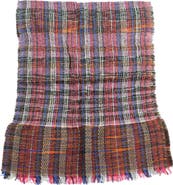 Vismaya Plaid Fringe Scarf