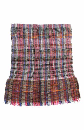 Vismaya Plaid Fringe Scarf