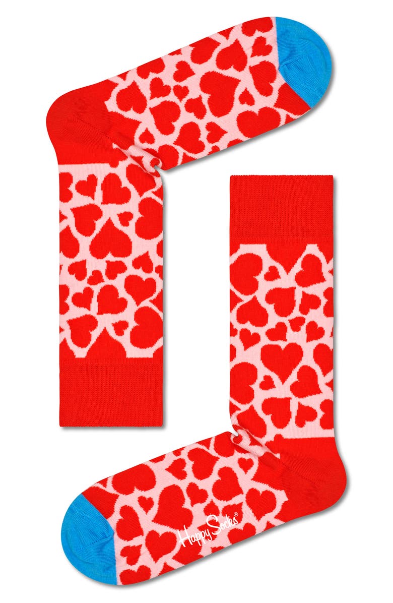 Happy Socks I Flower U Assorted 3-Pack Cotton Blend Crew Socks Gift Box, Main, color,