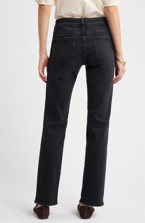Treasure & Bond Mid Rise Straight Leg Jeans In Black