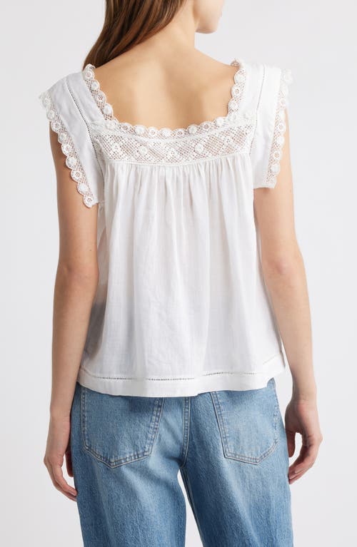Shop Doen Dôen Aphra Lace Trim Top In Salt