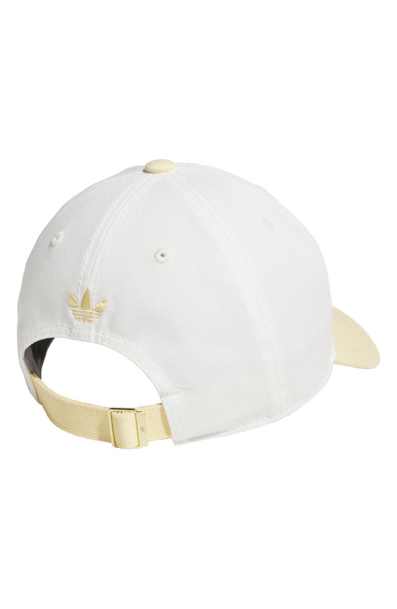 adidas Relaxed Trefoil Cotton Baseball Cap, Alternate, color, Off White/ Orange Tint
