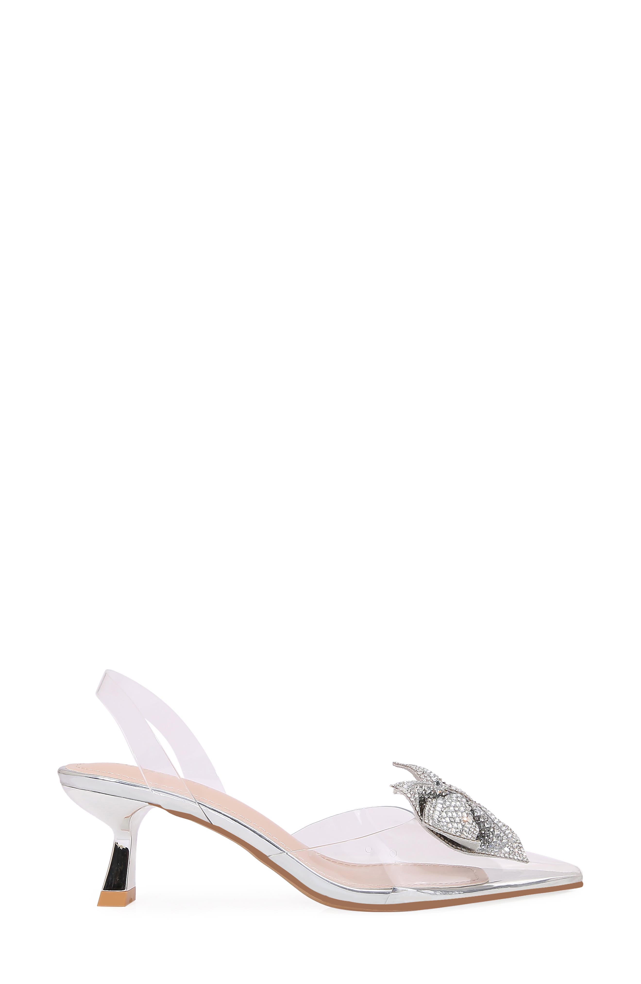 Ninetta Clear Kitten Heel Pump, Alternate, color, SILVER
