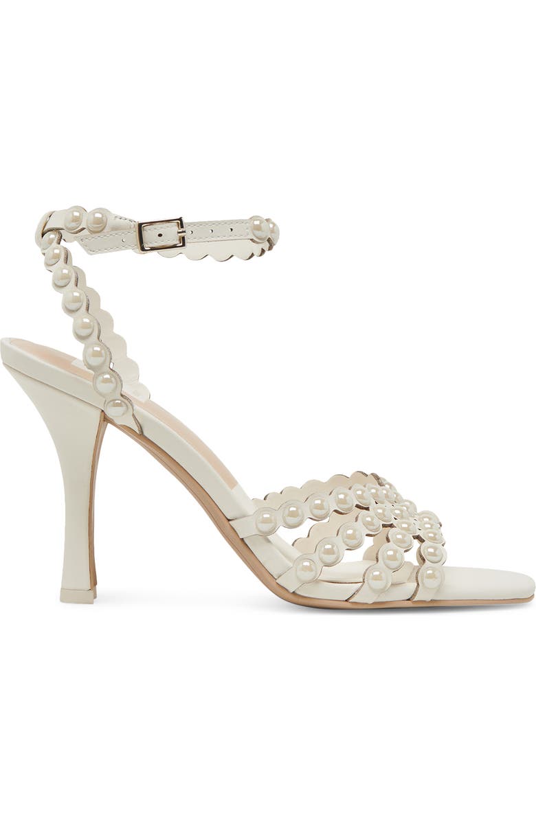 Dolce Vita Hellen Pearly Bead Ankle Strap Sandal, Alternate, color, White Leather