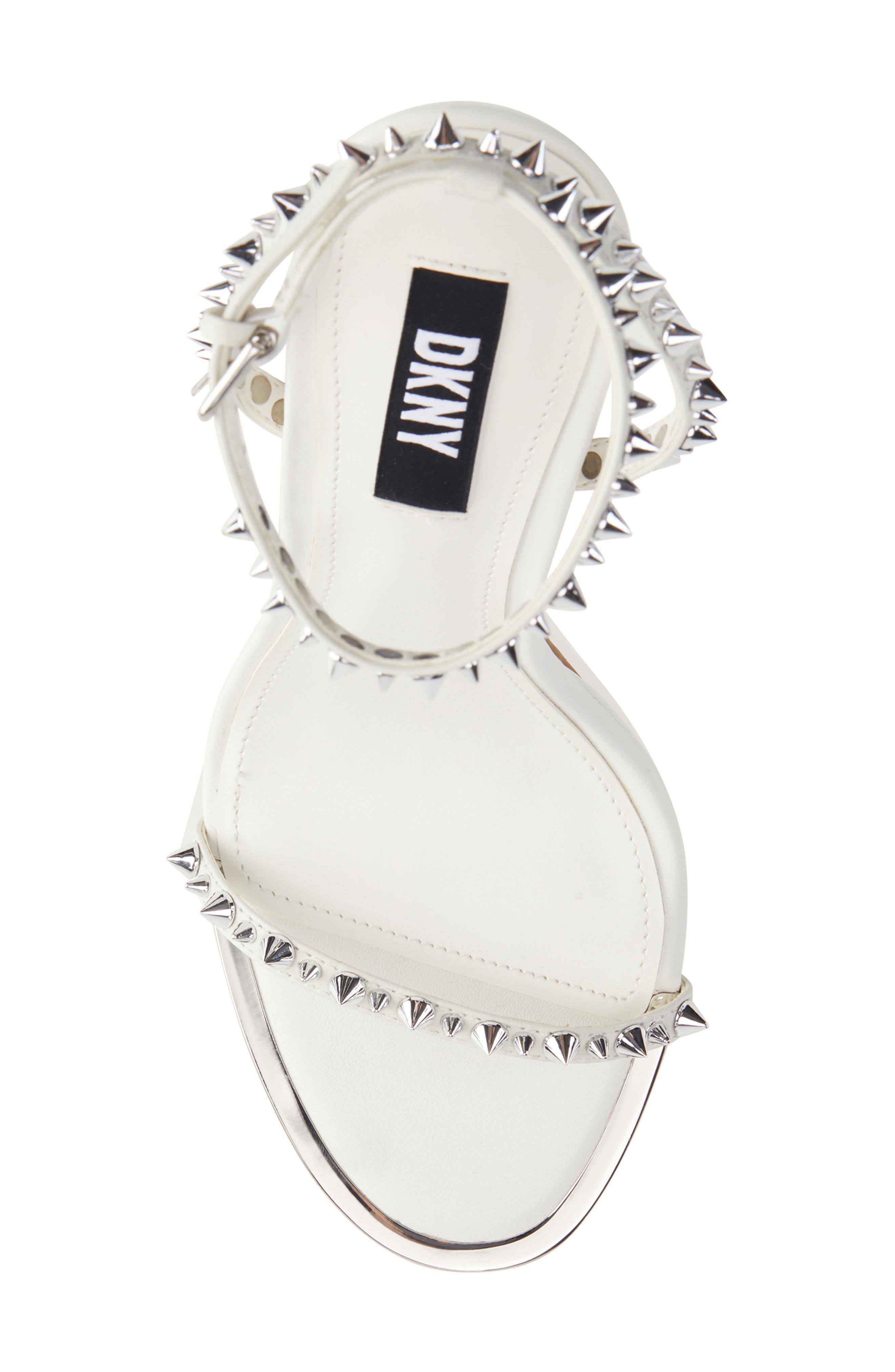 DKNY Dacia Ankle Strap Stiletto Sandal, Alternate, color, White