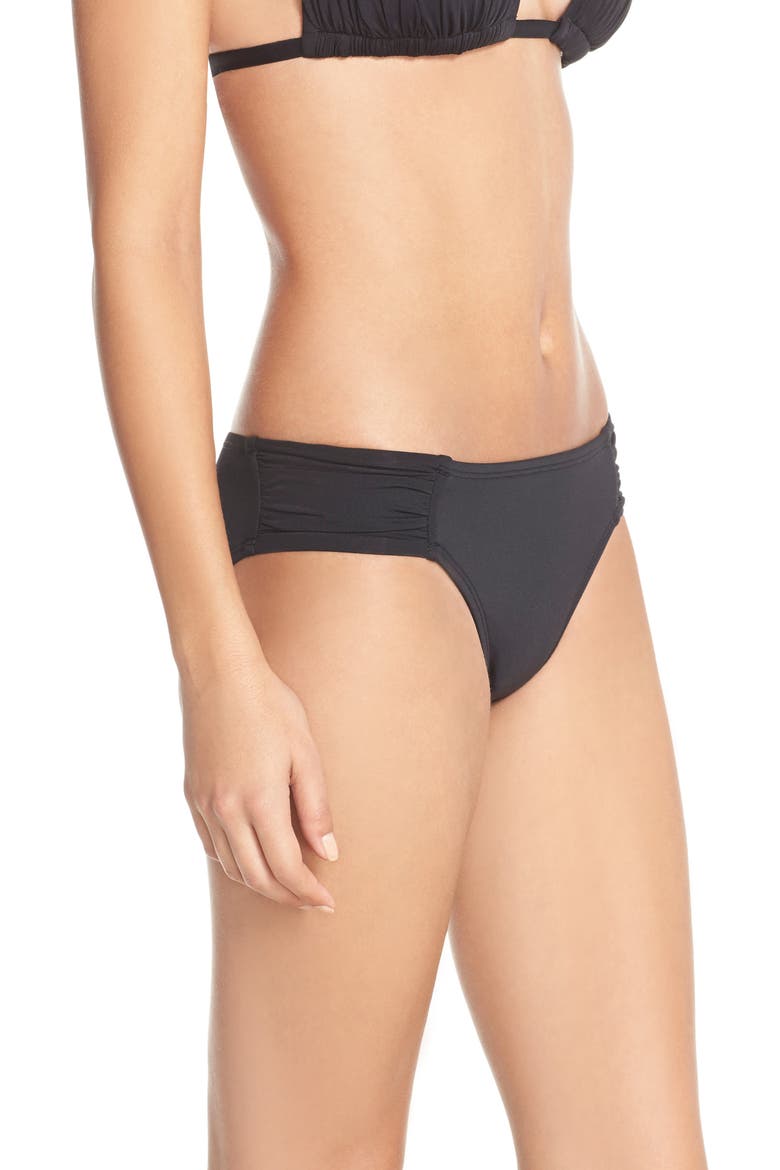 Island Goddess Hipster Bikini Bottoms, Alternate, color, BLACK