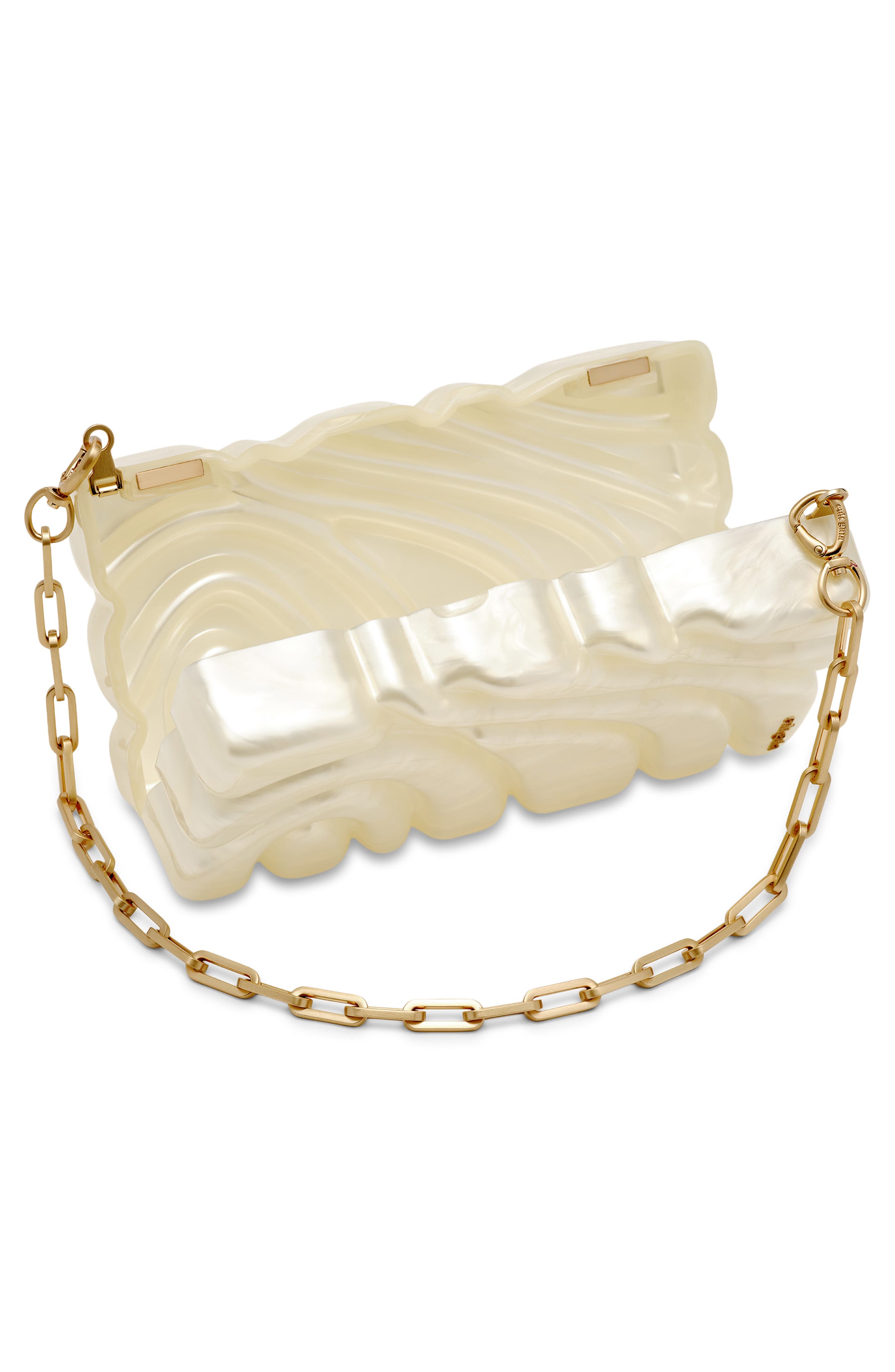 Cult Gaia Aura Box Clutch, Alternate, color, Ivory