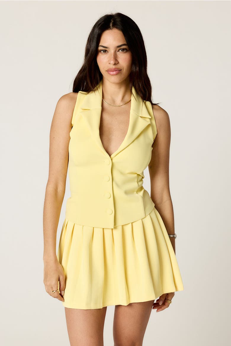 Button Front Vest, Alternate, color, yellow