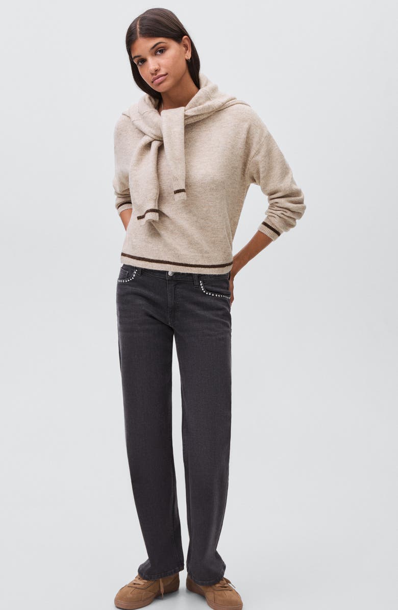 MANGO TEEN Tiger Stripe Sweater, Alternate, color, Pink Beige