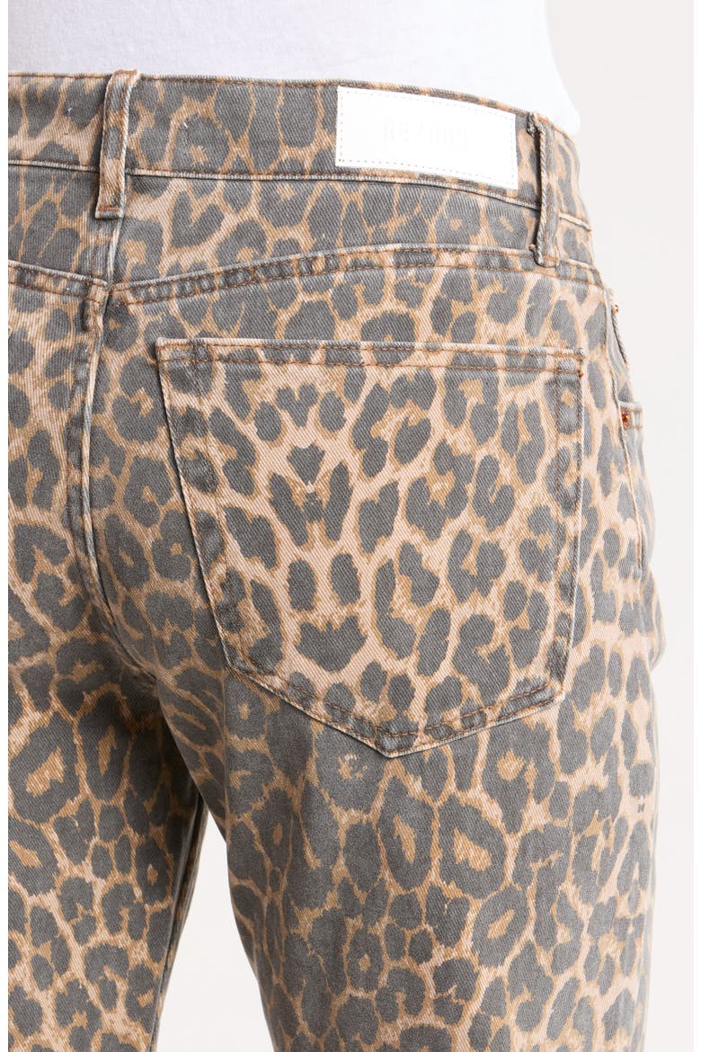 Blondie Mid Rise Crop Straight Leg Jeans, Alternate, color, LEOPARDO