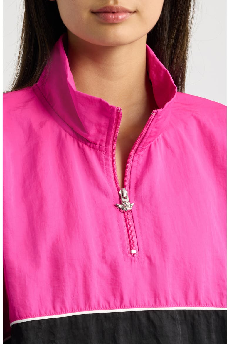 Juliet Nylon Quarter Zip Track Jacket, Alternate, color, HOT PINK