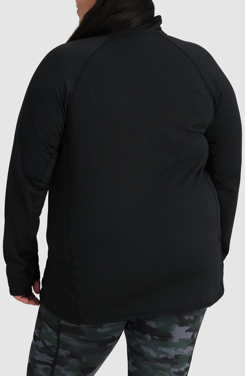 Outdoor Research Vigor Grid Fleece Half Zip, Alternate, color, Black