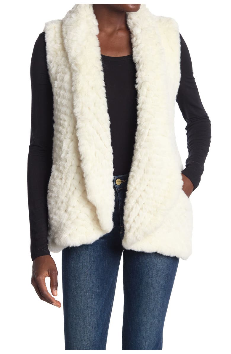 Love Token Faux Fur Vest, Alternate, color, 