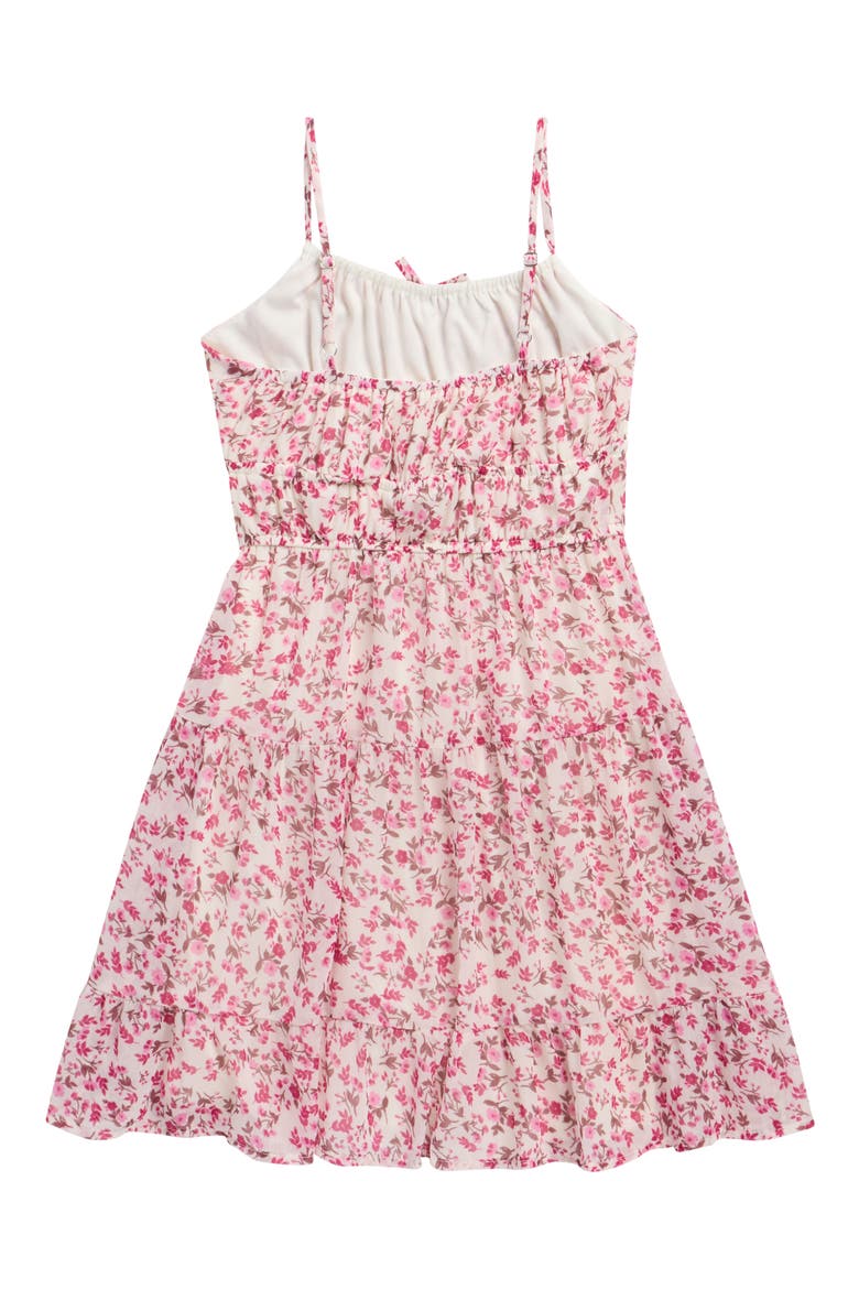Kids' Floral Tiered Sundress, Alternate, color, IVORYPINK