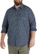 True Nation by DXL Big & Tall Fern Print Sport Shirt