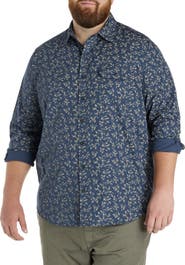 True Nation by DXL Big & Tall Fern Print Sport Shirt