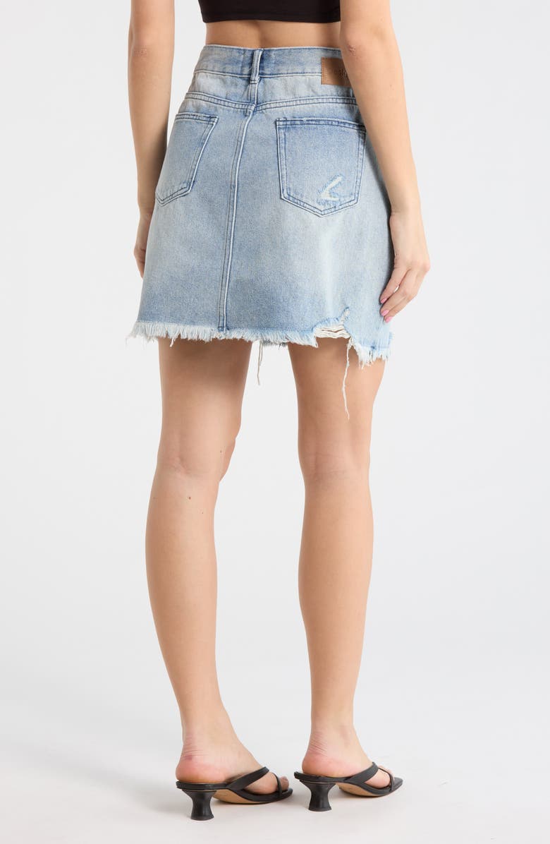 Desigual Distressed Denim Miniskirt, Alternate, color, Light Blue