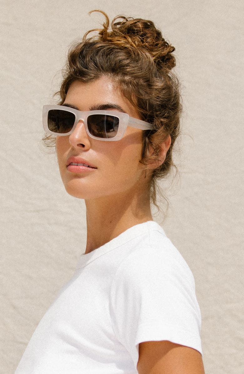 Mohala Eyewear Kea 53mm Medium Nose Bridge Wide Width Gradient Polarized Square Sunglasses, Alternate, color, Kyoto Snow