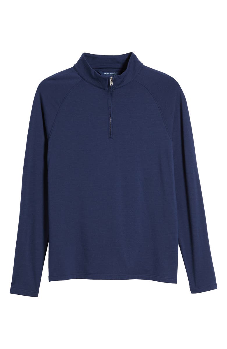 Peter Millar Crown Crafted Excursionist Flex Merino Wool Blend Quarter Zip Pullover, Alternate, color,
