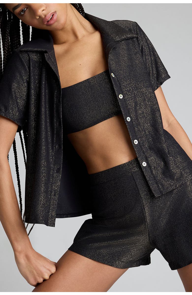 Negative Underwear Disco Short Sleeve Top, Main, color, Black