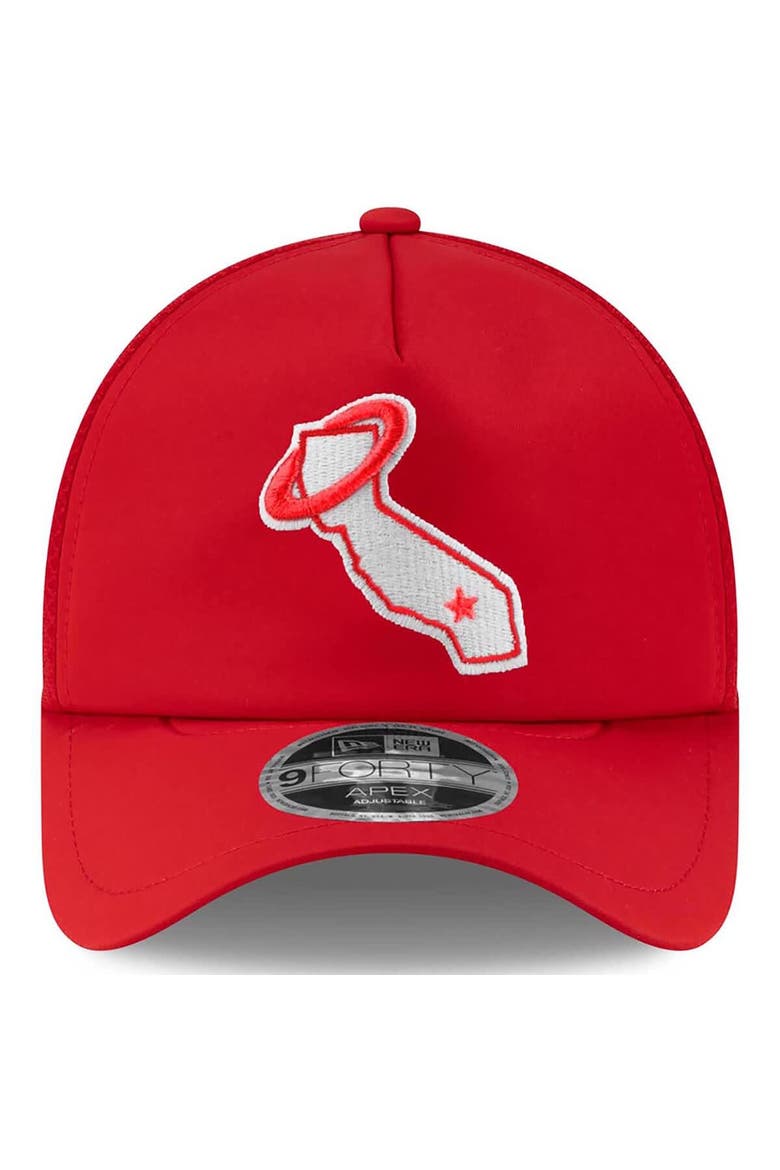 Men's New Era Red Los Angeles Angels 2026 Batting Practice Alternate Apex 9FORTY Adjustable Hat, Alternate, color, Red