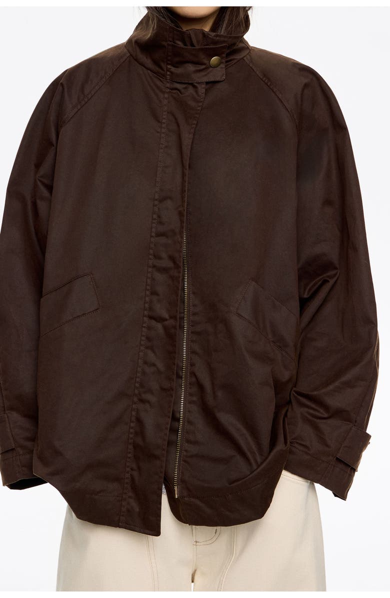 Bimba y Lola Coated A-Line Trench, Alternate, color, Dark Brown