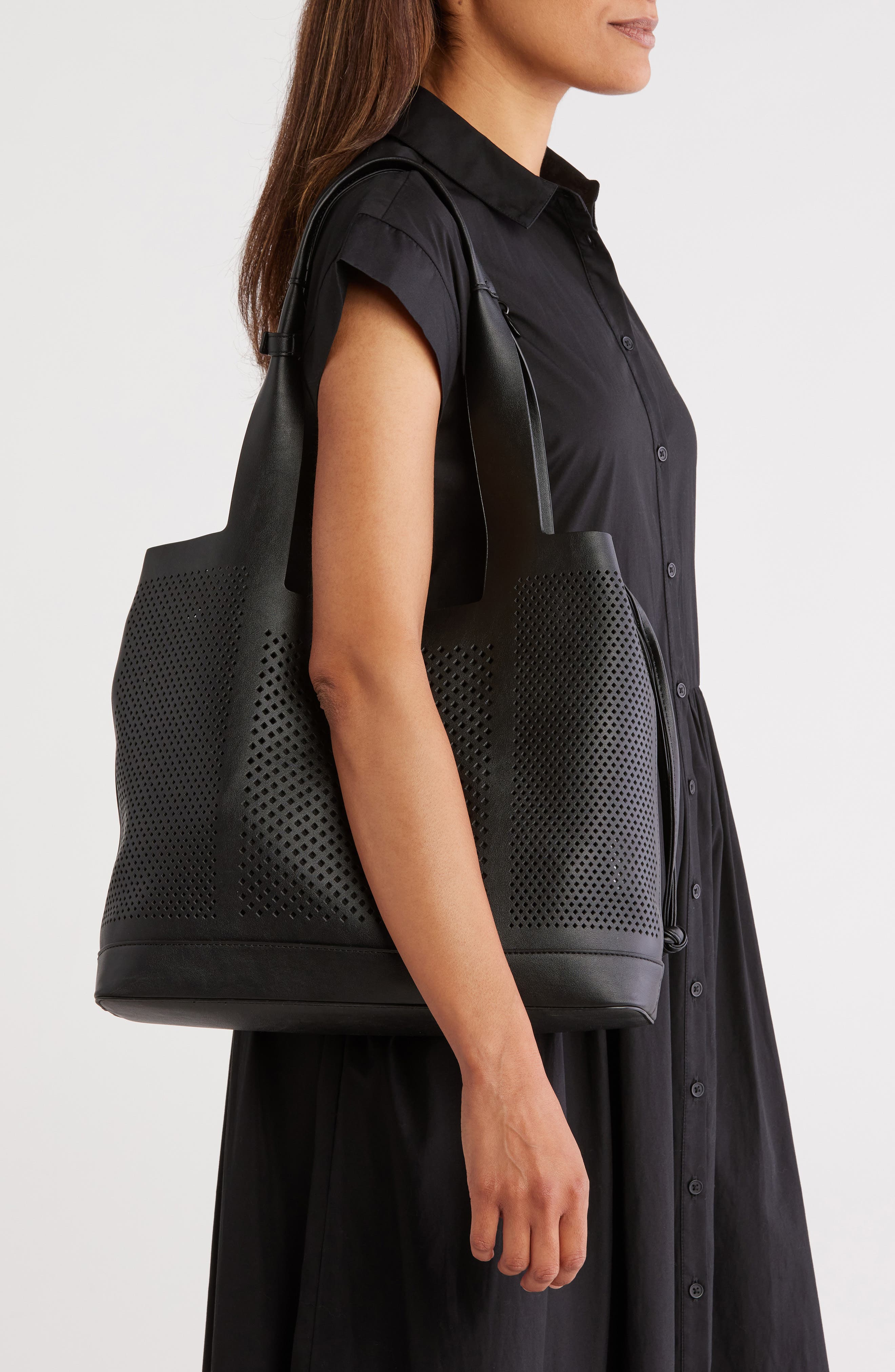 Steve Madden Baxis Perforated Tote Bag, Alternate, color, 