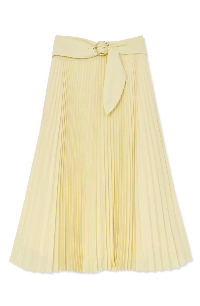 Reiss Amelie Belted Pleated Skirt, Alternate, color, Yellow