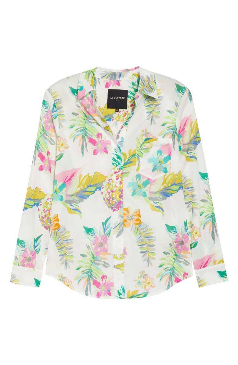 Le Superbe Fruit Salad Cotton Button-Up Shirt, Alternate, color, 