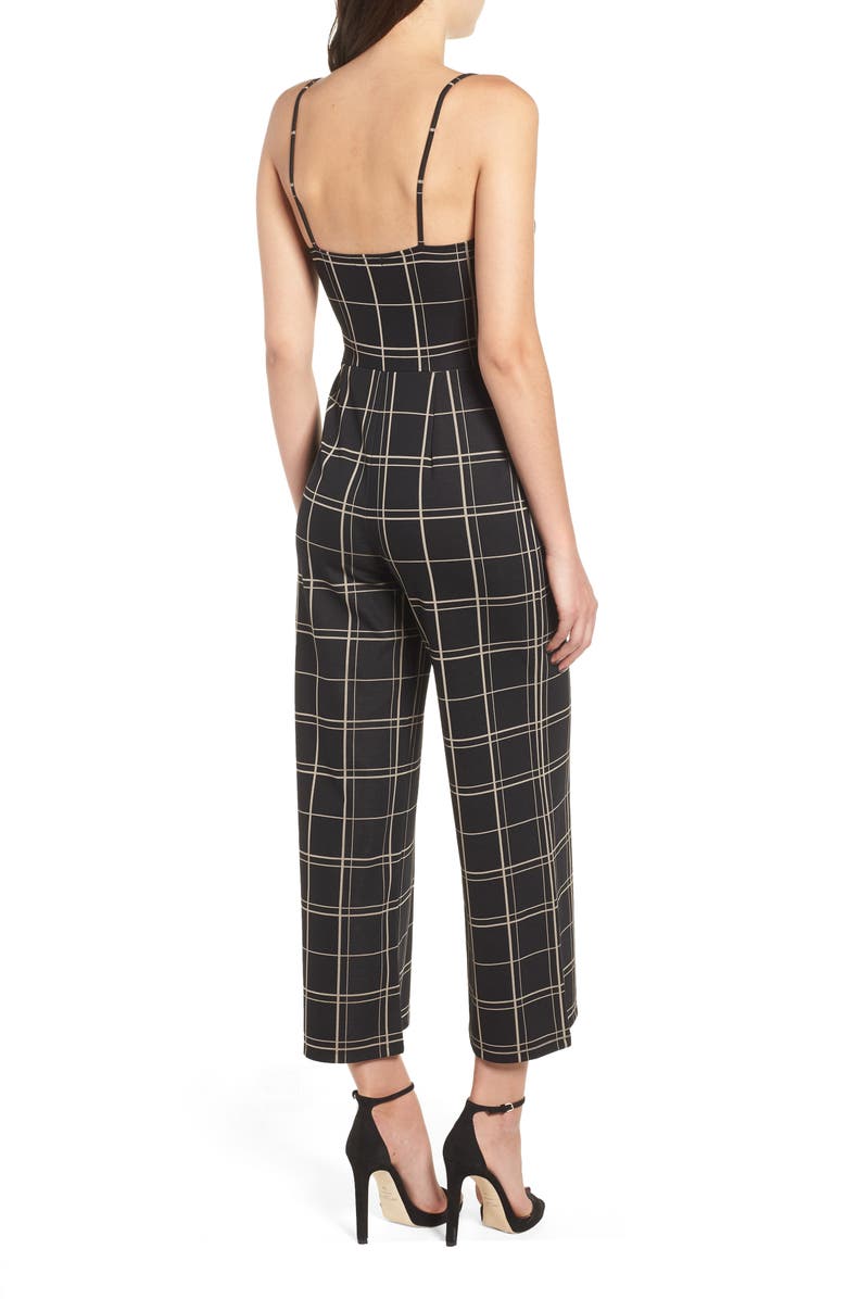 Leith Windowpane Check Jumpsuit, Alternate, color, 