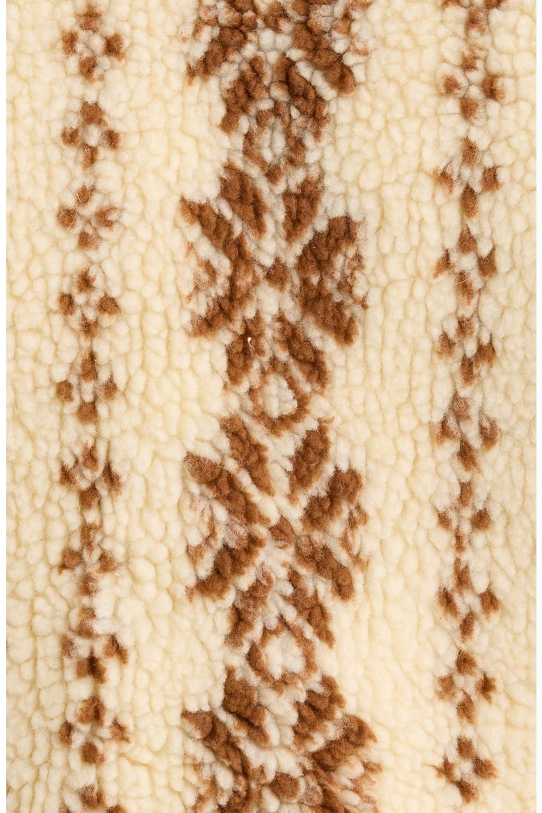 High Pile Fleece Jacket, Alternate, color, IVORY/ BUTTER BROWN