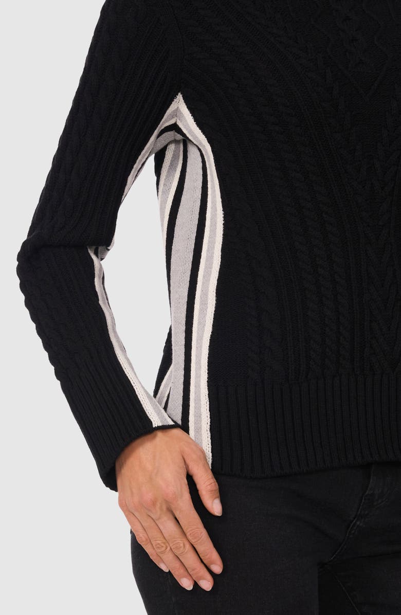 Halogen<sup>®</sup> Mixed Cable Mock Neck Sweater, Alternate, color, 