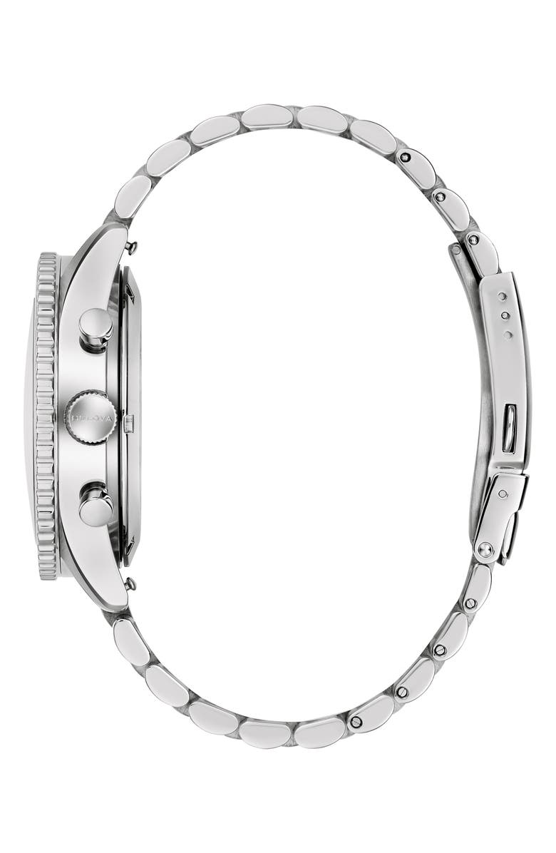 BULOVA Archive Series Marine Star Heritage Bracelet Watch, 42.85mm, Alternate, color, Black/ Silver-Tone