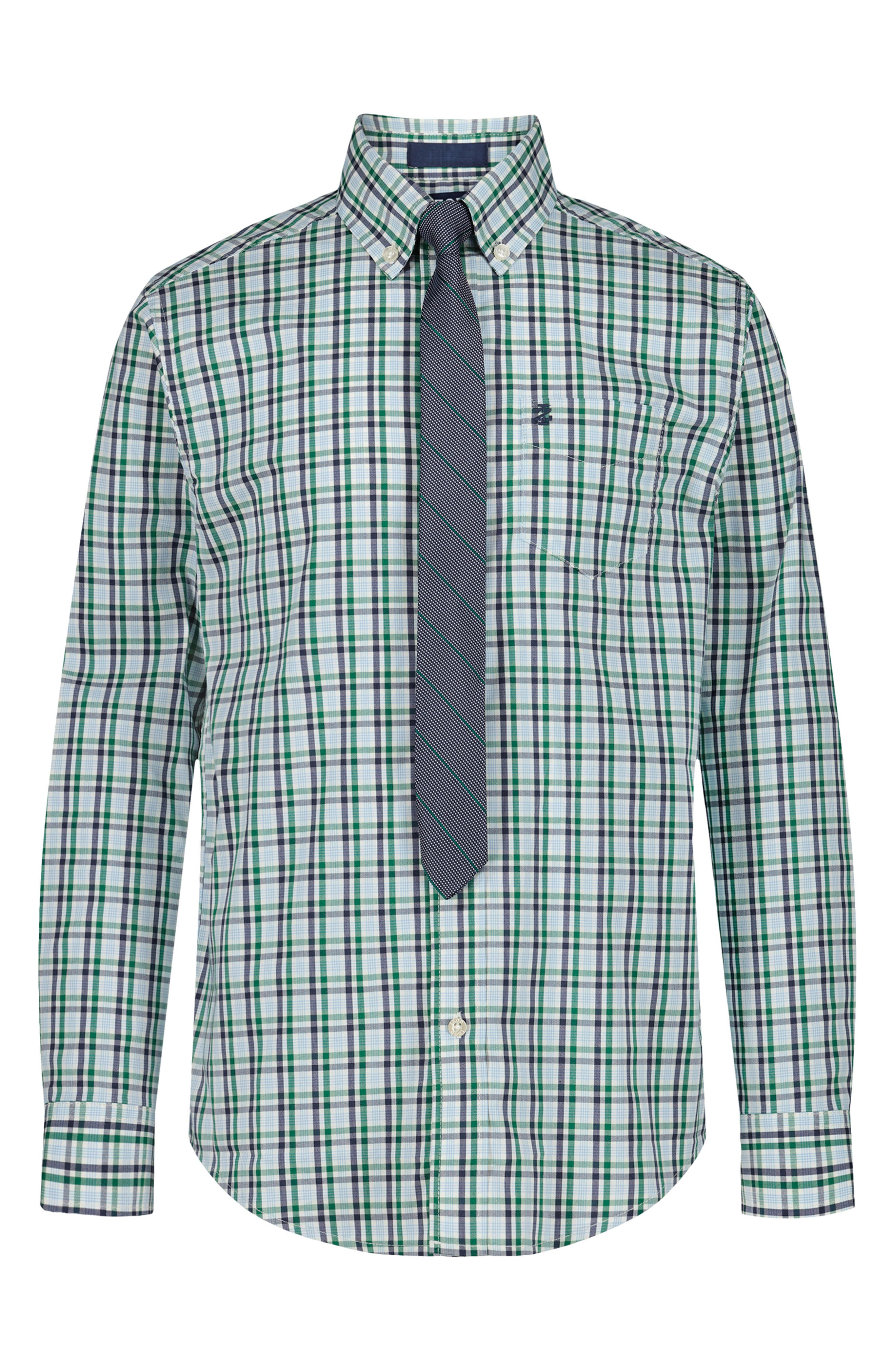 IZOD Kids' Stretch Yorktown Plaid Dress Shirt & Tie Set