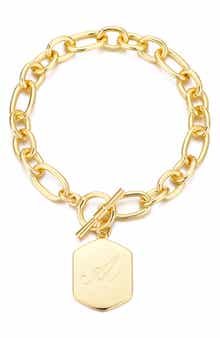 Adornia Monogram Initial Charm Chain Bracelet