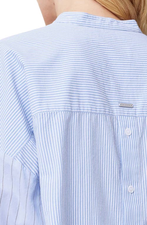 Allsaints Ana Stripe Cotton Button-up Shirt In Pastel Blue