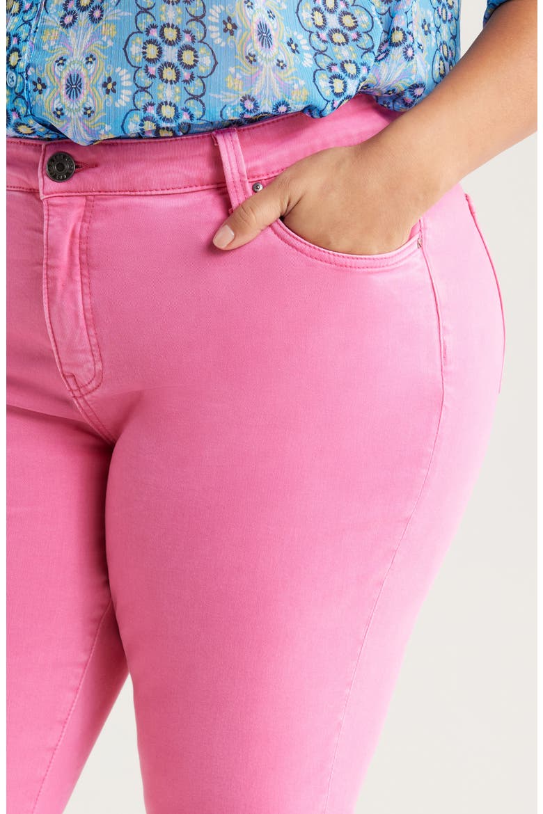 Amy Frayed Crop Slim Straight Leg Jeans, Alternate, color, SUGAR CORAL