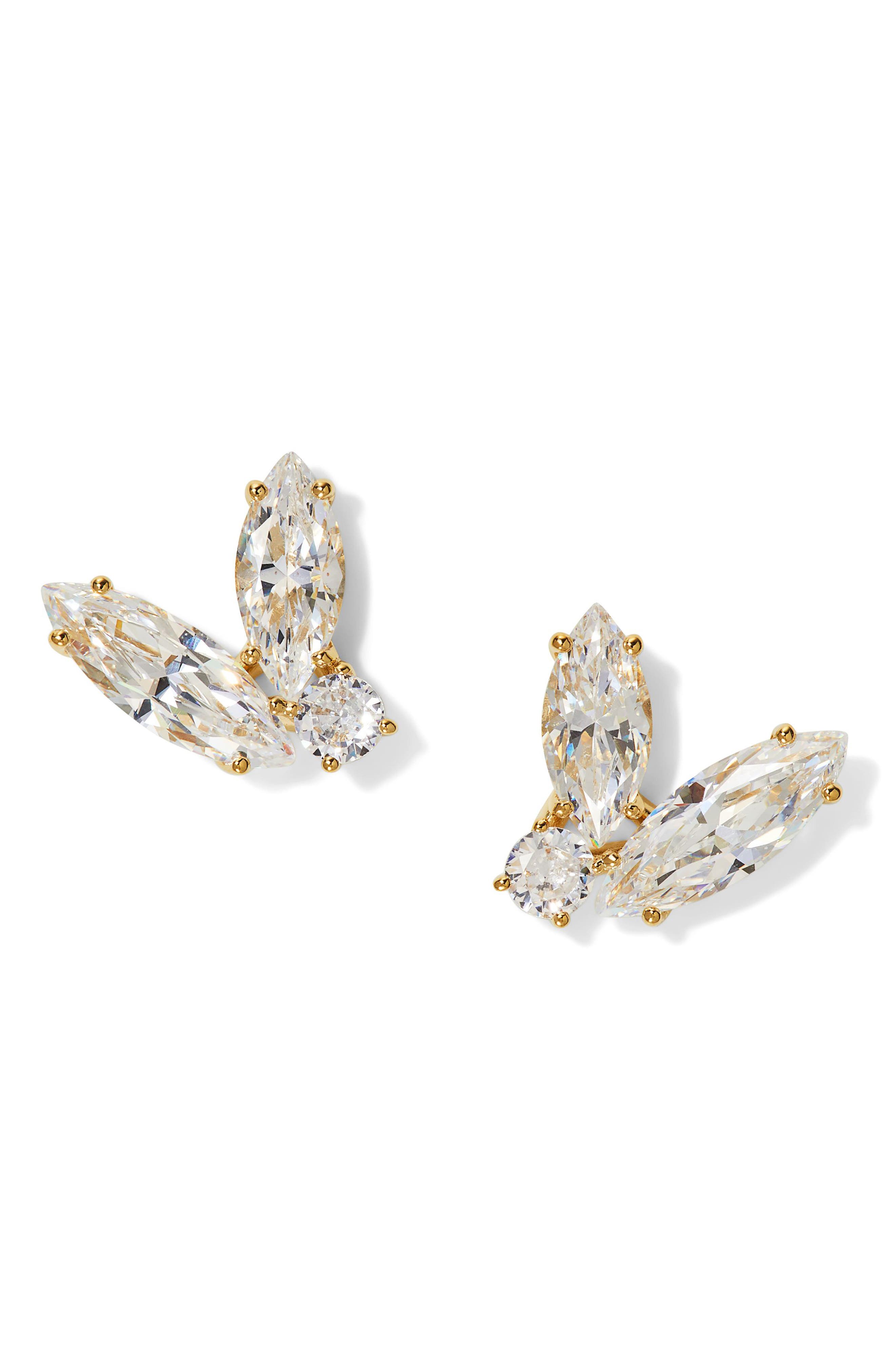 Nadri Cubic Zirconia Cluster Stud Earrings