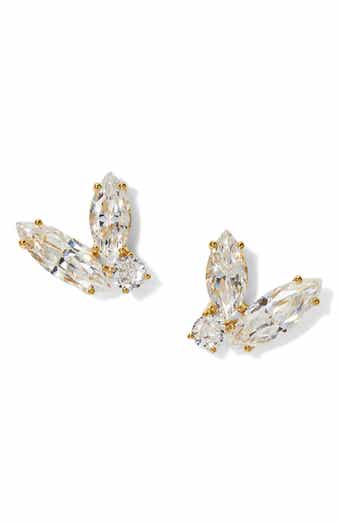 Cubic Zirconia Cluster Stud Earrings