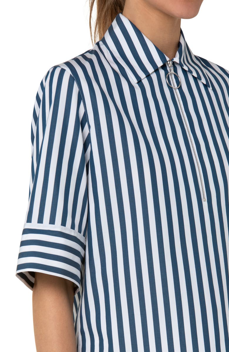 Akris punto Stripe Half Zip Cotton Shirt, Alternate, color,