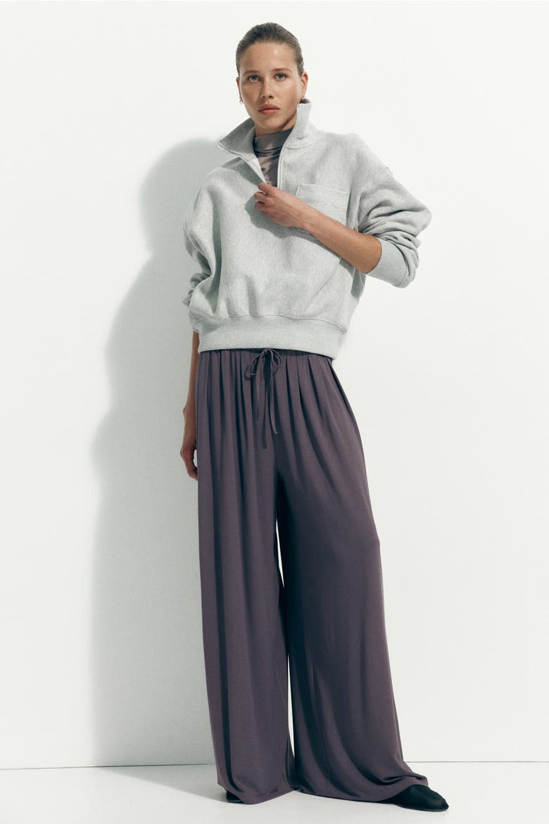 Jersey Drawstring Trousers, Alternate, color, Dusty purple
