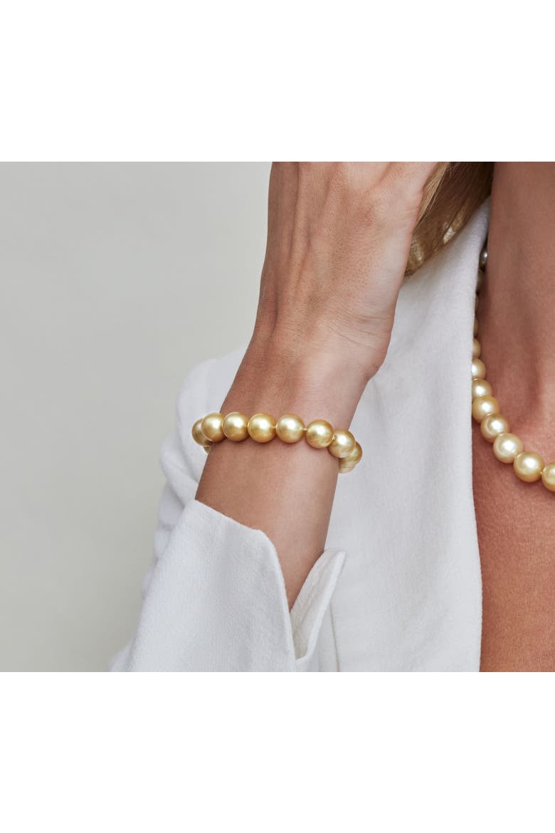 11-12mm Golden South Sea Pearl Bracelet, Alternate, color, Yellow Gold Clasp