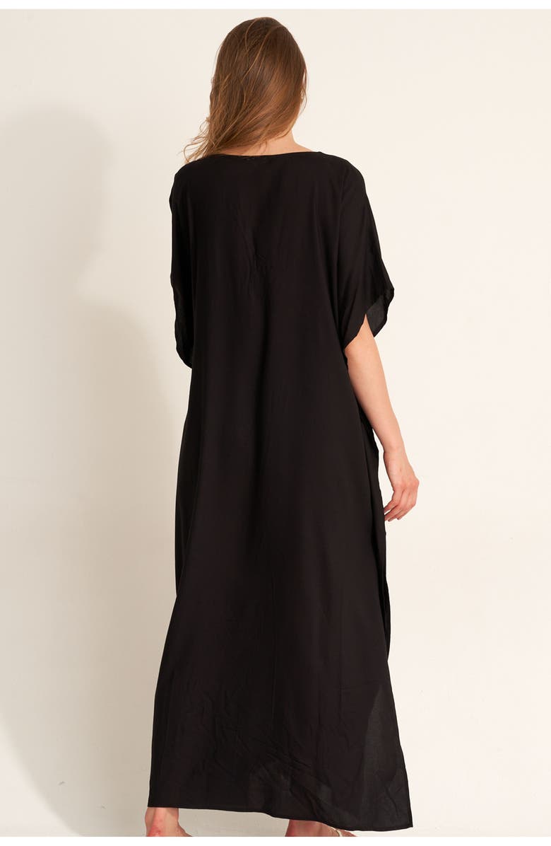 Gottex Beach Life Sable Kaftan Cover-Up, Alternate, color, Black